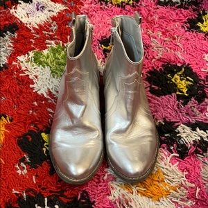 Silver Girls Old Navy Cow Girl Boots, Size 3
